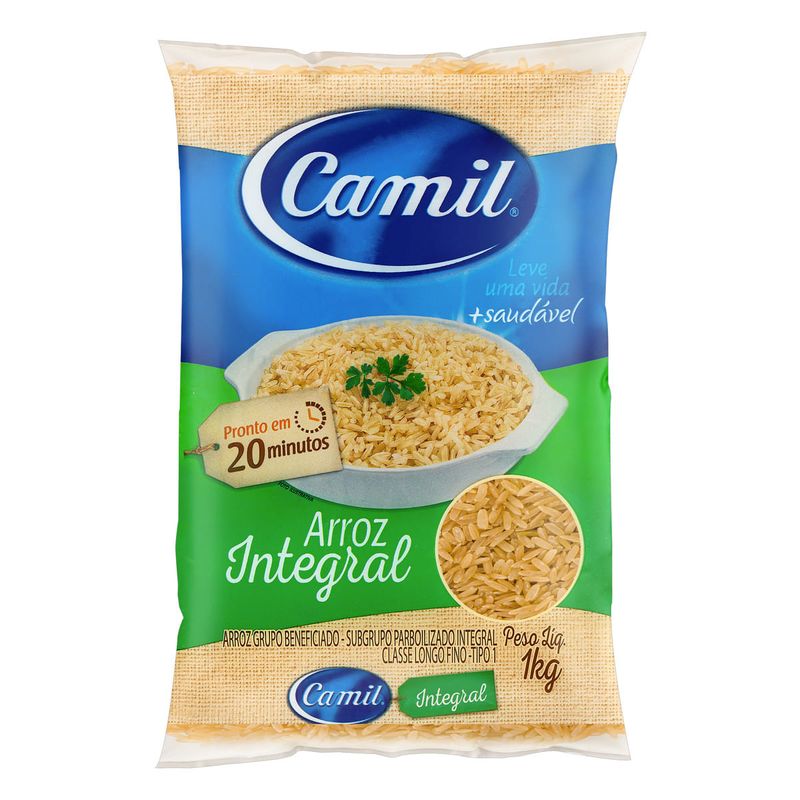 Arroz Parboilizado Integral Camil Pacote 1kg