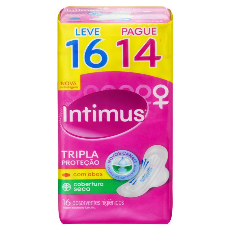 Absorvente-com-Abas-Seca-Intimus-Tripla-Protecao-Leve-16-Pague-14-Unidades