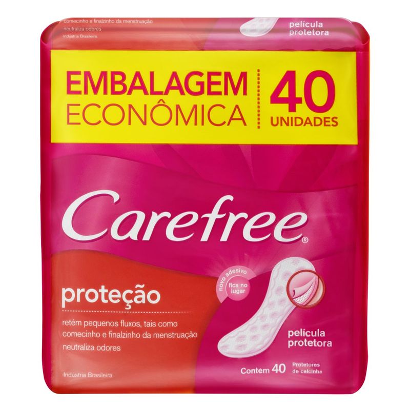 Protetor-Diario-sem-Abas-Carefree-Protecao-40-Unidades-Embalagem-Economica
