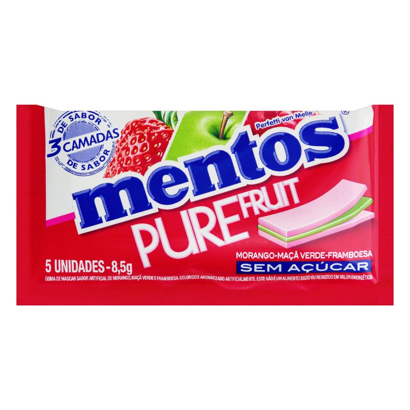Goma-de-Mascar-Morango-Maca-Verde-e-Framboesa-Zero-Acucar-Mentos-Pure-Fruit-85g-5-Unidades