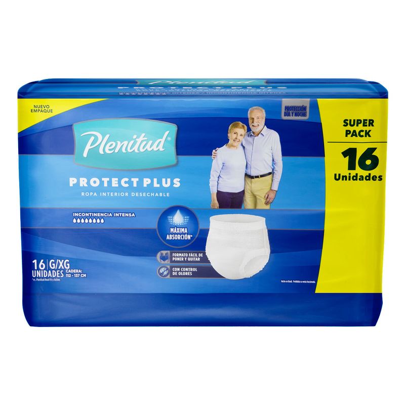 Roupa-Intima-Descartavel-Unissex-Plenitud-Protect-Plus-G-XG-16-Unidades-Embalagem-Economica