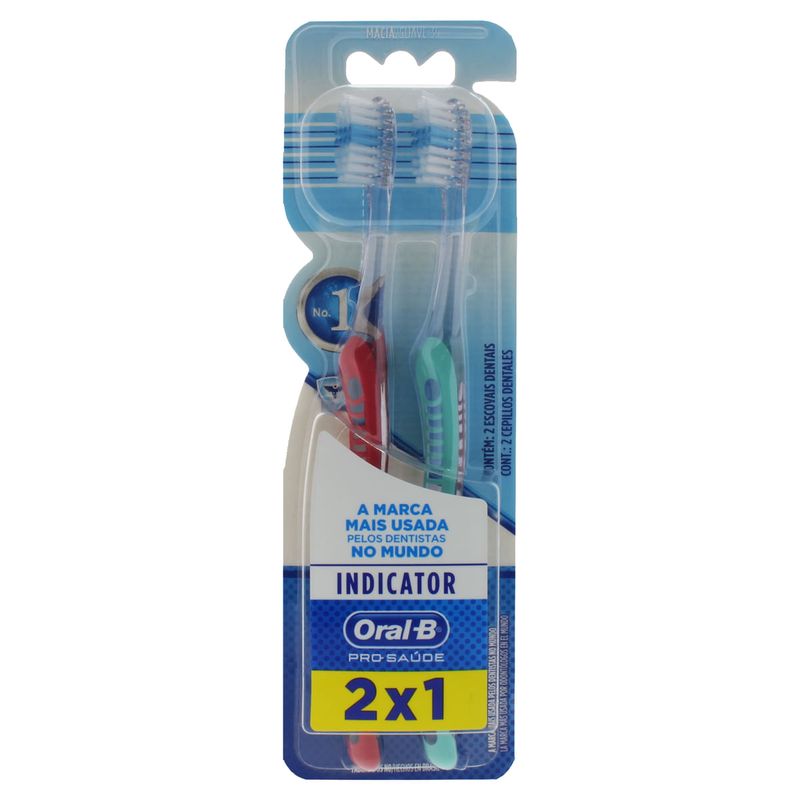 Pack-Escova-Dental-Macia-35-Oral-B-Pro-Saude-Indicator-2-Unidades