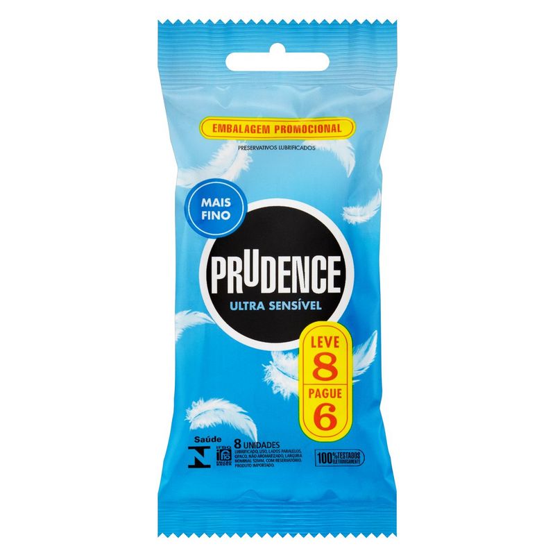 Preservativo-Masculino-Lubrificado-Ultra-Sensivel-Prudence-Leve-8-Pague-6-Unidades