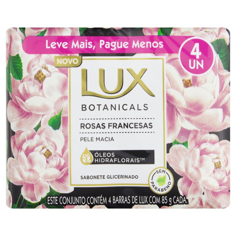 Pack-Sabonete-em-Barra-Glicerinado-Rosas-Francesas-Lux-Botanicals-4-Unidades-85g-Cada-Leve-Mais-Pague-Menos