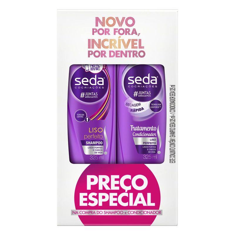 Kit-Shampoo-325ml---Condicionador-Seda-Cocriacoes-Liso-Perfeito-325ml
