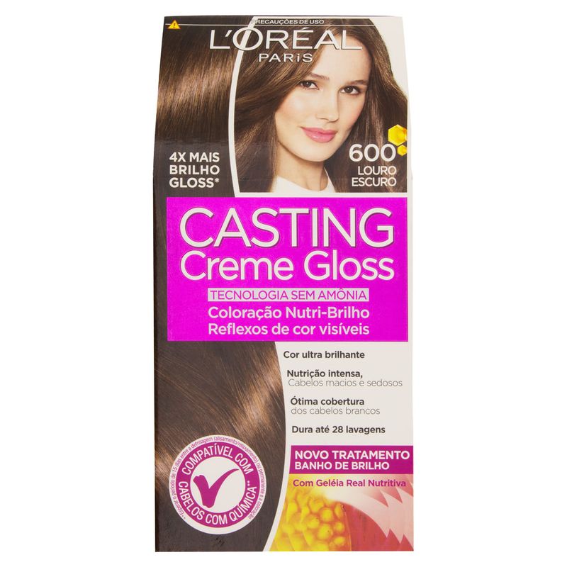 Kit-Coloracao-Creme-600-Louro-Escuro-L-oreal-Paris-Casting-Gloss