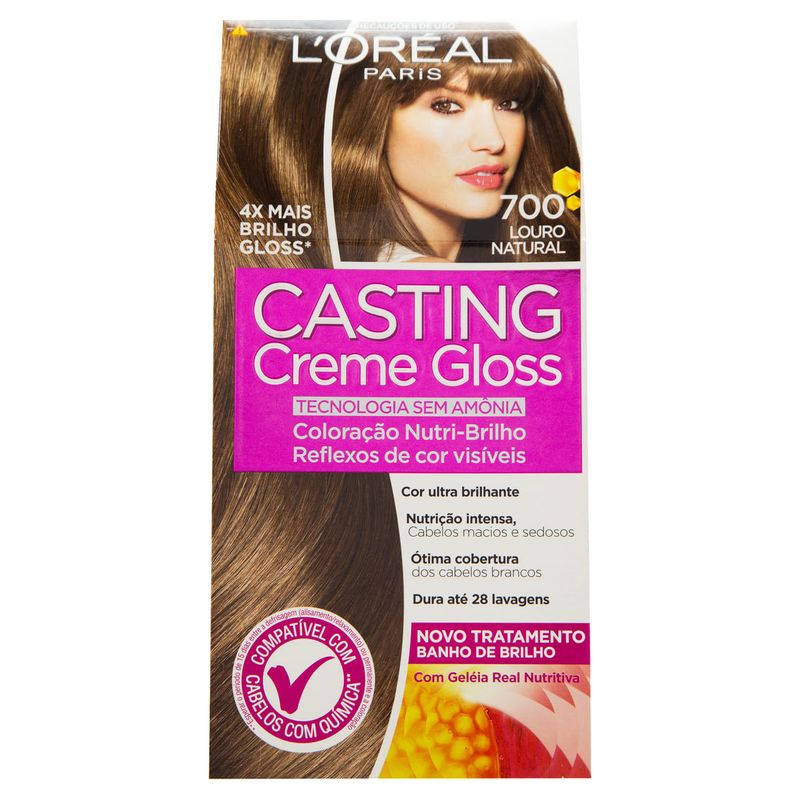 Kit-Coloracao-Creme-700-Louro-Natural-L-oreal-Paris-Casting-Gloss