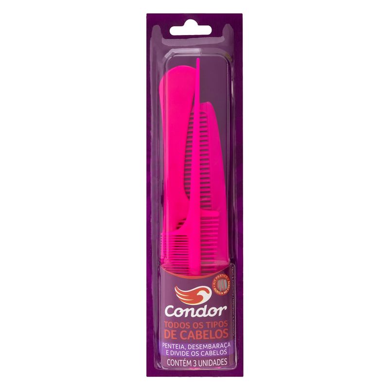 Kit-Pente-para-Cabelo-Joy-Condor-3-Unidades