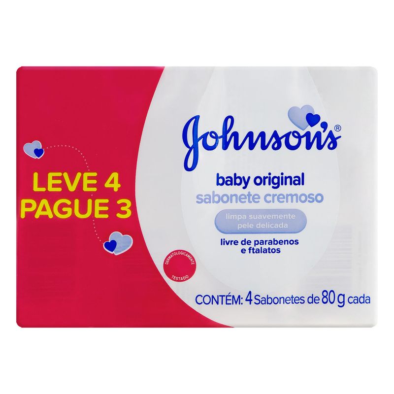 Pack-Sabonete-em-Barra-Original-Johnson-s-Baby-80g-Leve-4-Pague-3-Unidades