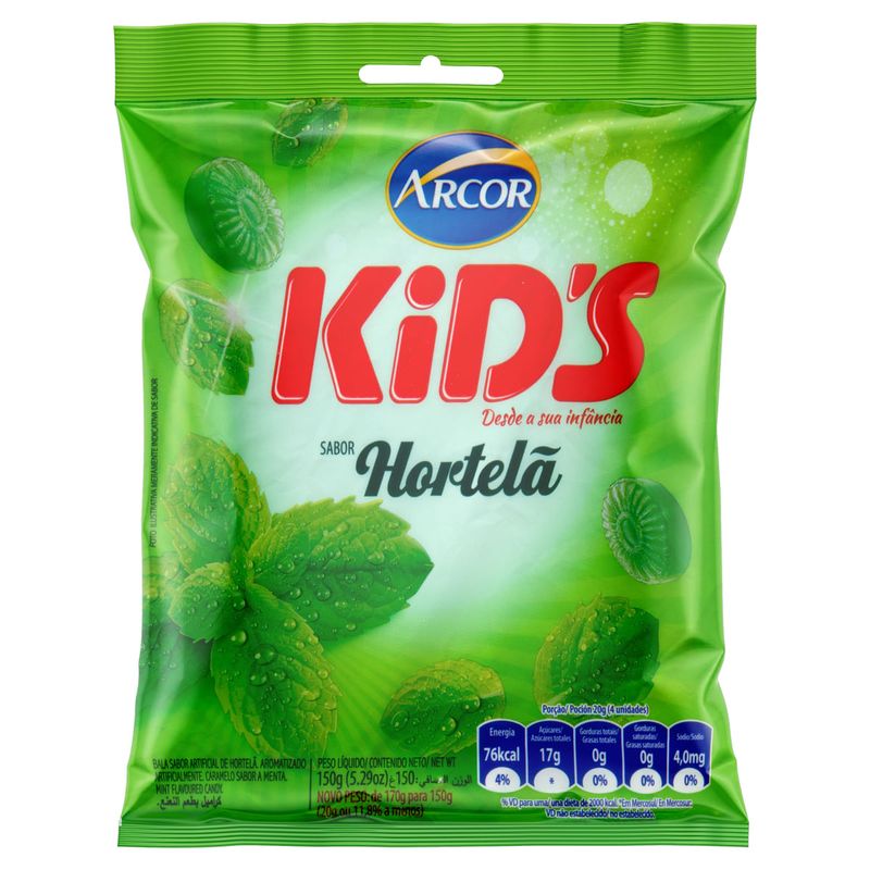 Bala-Kid-s-Arcor-Hortela-150g