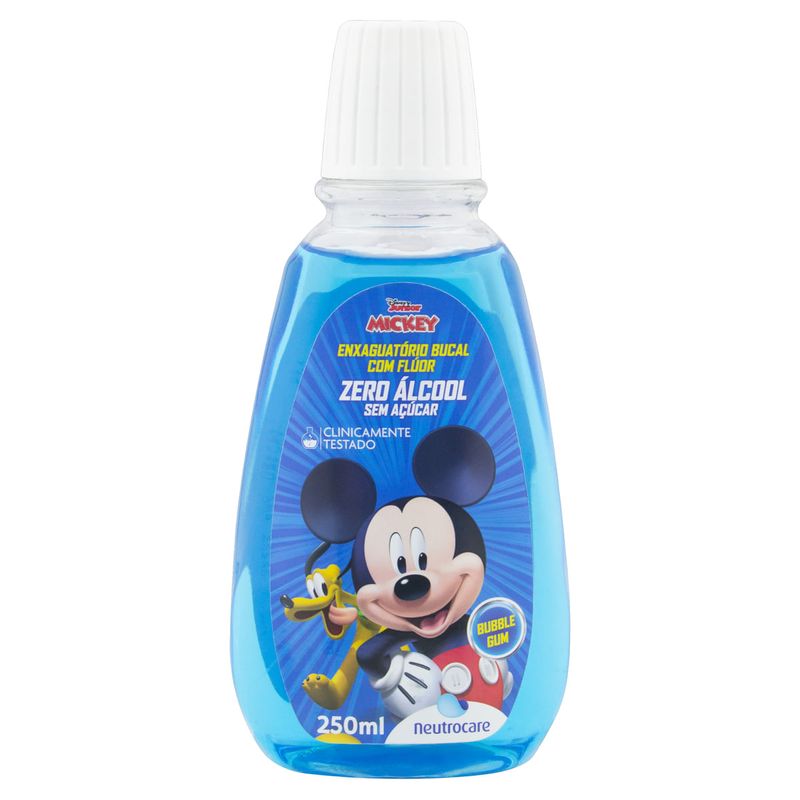 Enxaguante-Bucal-Infantil-Zero-Alcool-Bubble-Gum-Mickey-Neutrocare-250ml