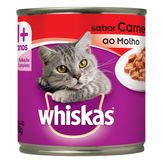 Alimento para Gatos Adultos 1+ Carne ao Molho Whiskas Lata 290g