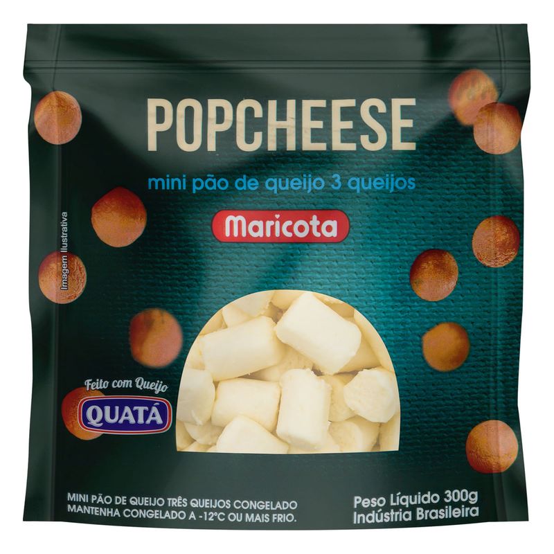 Mini-Pao-de-Queijo-Congelado-3-Queijos-Maricota-Popcheese-300g