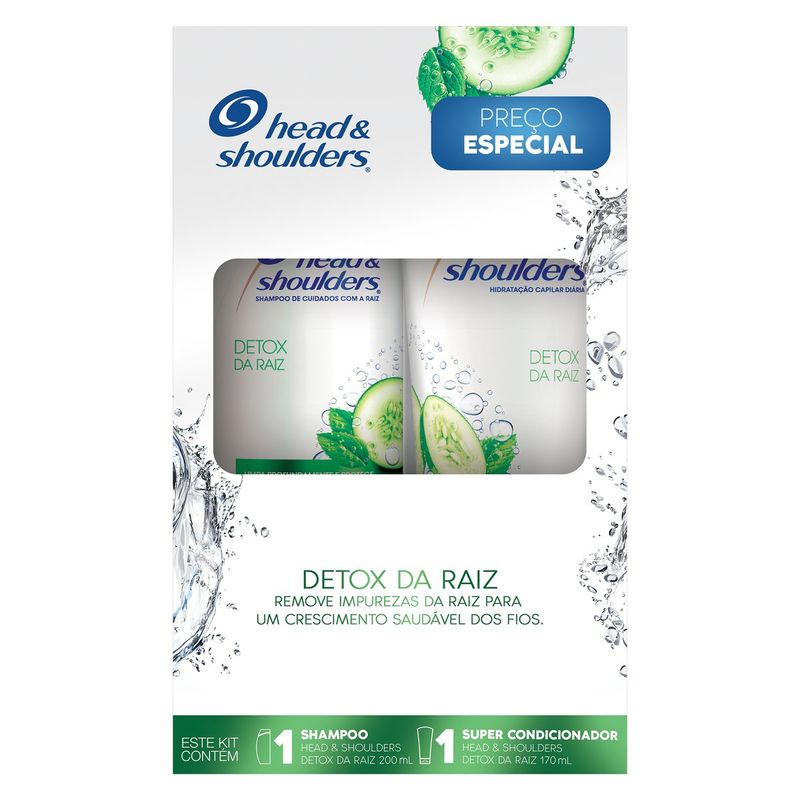 Kit-Shampoo-200ml---Super-Condicionador-170ml-Anticaspa-Head---Shoulders-Detox-da-Raiz