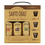 Kit-3-Copos---3-Cachacas-Santo-Grau-Classica-375ml-Cada