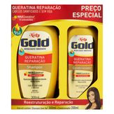 Kit Shampoo 300ml + Condicionador Queratina Reparação 200ml Niely Gold