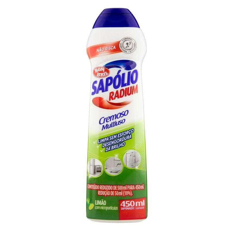 Saponaceo-Cremoso-Multiuso-Limao-Sapolio-Radium-450ml
