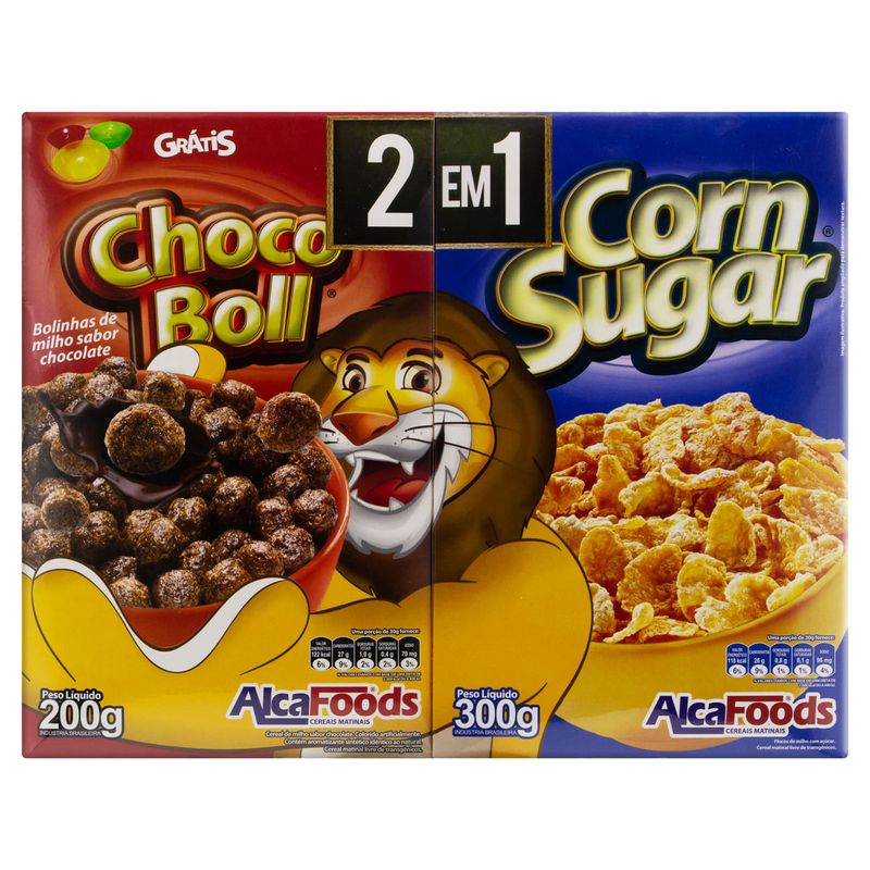 Kit-Cereal-Matinal-Choco-Boll-200g---Corn-Sugar-300g-Gratis-1-Tigela