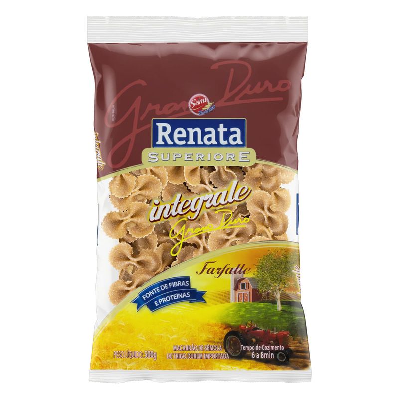 Macarrao-de-Semola-de-Trigo-Grano-Duro-Integral-Farfalle-Renata-Superiore-500g