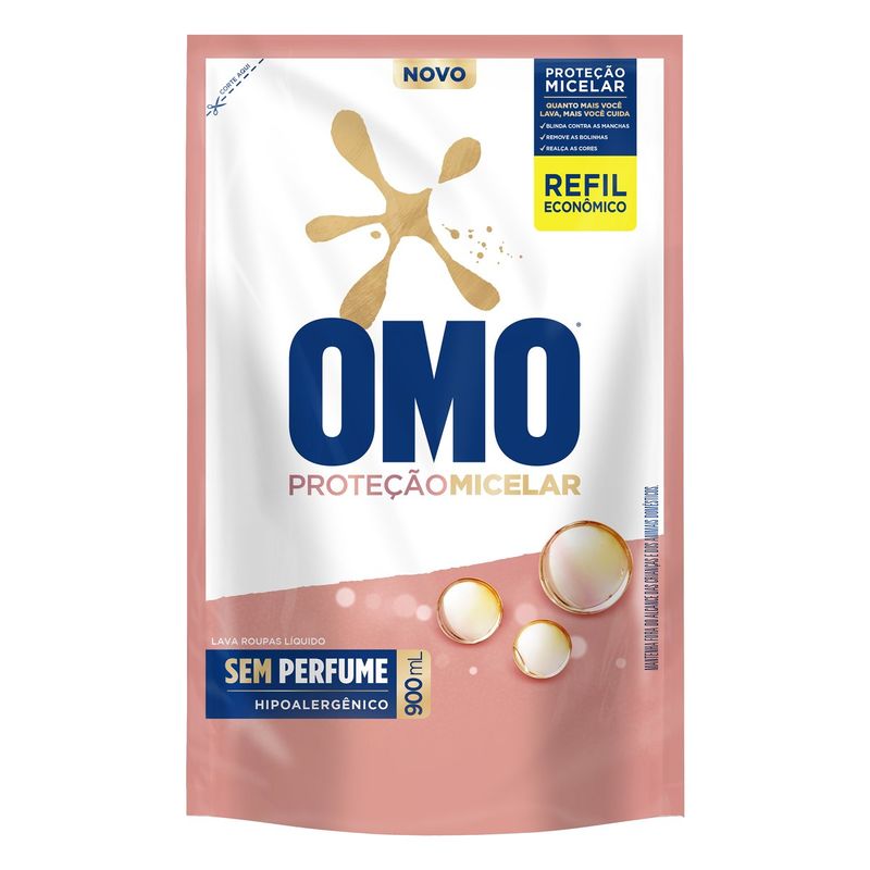 Lava-Roupas-Liquido-sem-Perfume-Omo-Protecao-Micelar-Refil-900ml