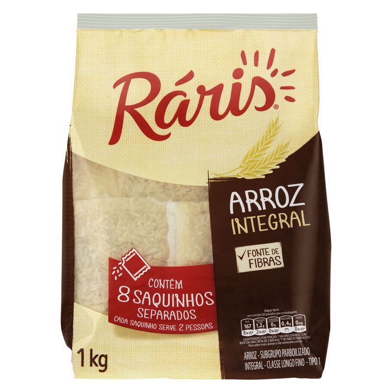 Arroz-Parboilizado-Tipo-1-Integral-Raris-Pacote-1kg-8-Unidades