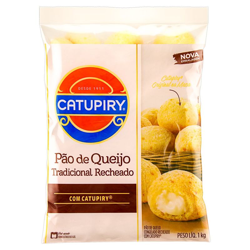 Pão de Queijo Tradicional com Recheio de Catupiry Pacote 1kg