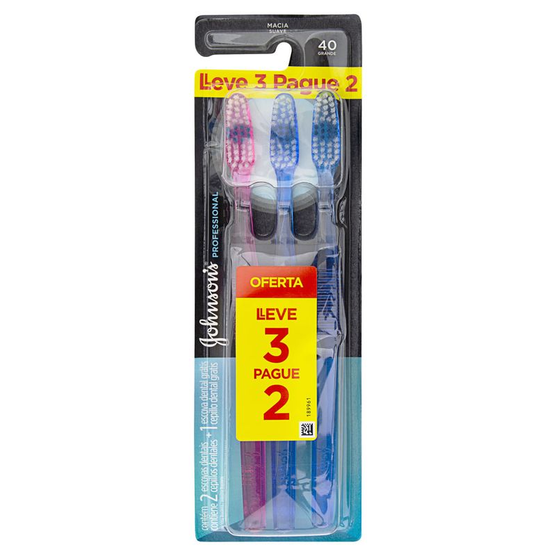 Escova-Dental-Macia-Johnson-s-Professional-40-Grande-Leve-3-Pague-2-Unidades