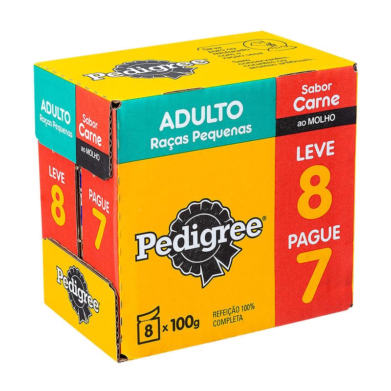 Pack-Racao-Para-Caes-Adultos-De-Racas-Pequenas-No-Sabor-Carne-Ao-Molho-Pedigree-8-Unidades-De-100G-Cada