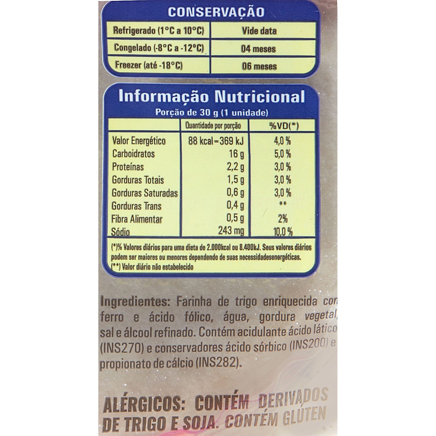 Massa para Pastel Disco Grande Nápoles Pacote 400g