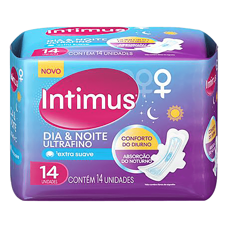 Absorvente-com-Abas-Extra-Suave-Dia---Noite-Ultrafino-Intimus-Pacote-14-Unidades