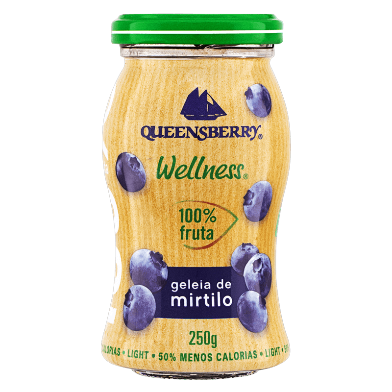 Geleia-100--Fruta-Mirtilo-Light-Queensberry-Wellness-Vidro-250g