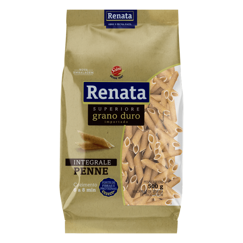 Macarrao-de-Semola-de-Trigo-Grano-Duro-Integral-Penne-Renata-Superiore-Pacote-500g