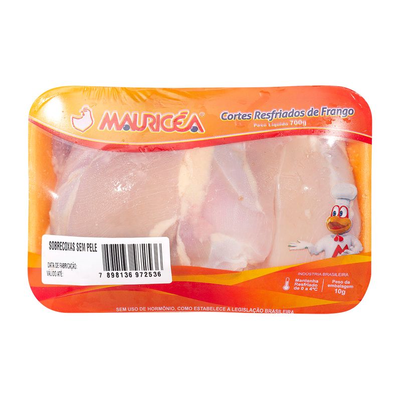 Sobrecoxa-sem-Pele-de-Frango-Resfriado-Mauricea-Bandeja-700g