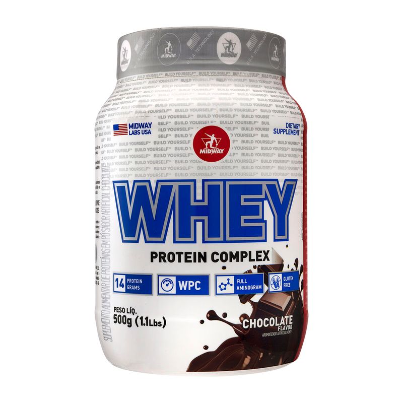 Suplemento-Alimentar-em-Po-Chocolate-Whey-Protein-Midway-Pote-500g