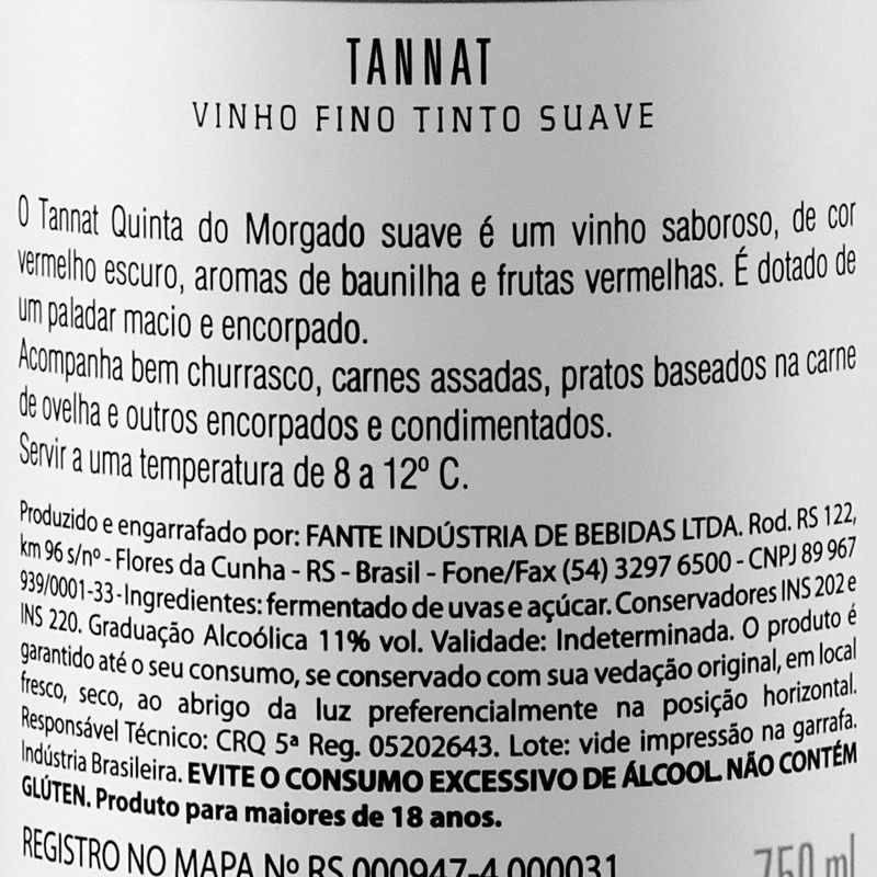 Vinho-Brasileiro-Tinto-Suave-Quinta-do-Morgado-Tannat-Suave-Serra-Gaucha-Garrafa-750ml