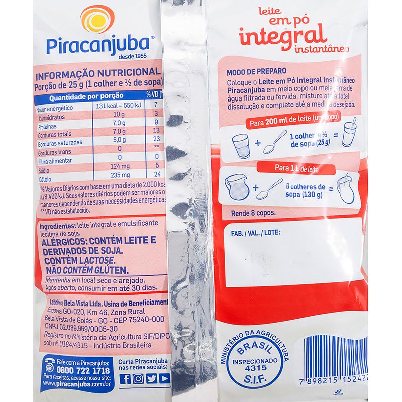 Leite-em-Po-Integral-Instantaneo-Piracanjuba-Pacote-200g