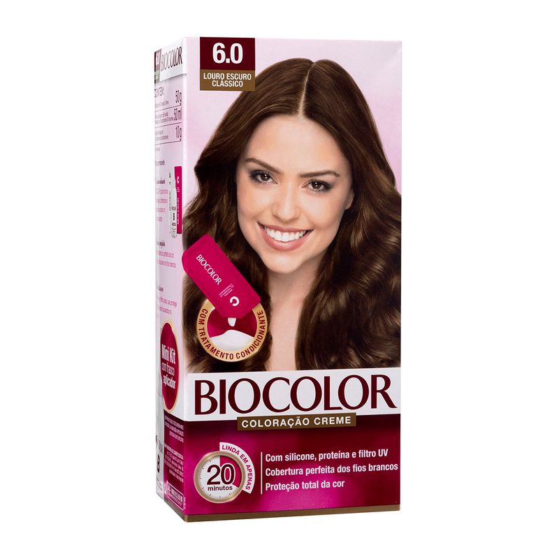 Kit Coloração Creme 6.0 Louro Escuro Clássico Biocolor