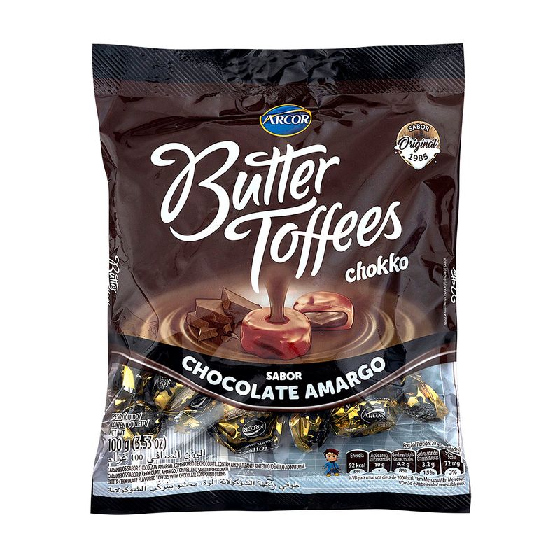 Bala-Butter-Toffes-Chocolate-Amargo-Arcor-Pacote-100g