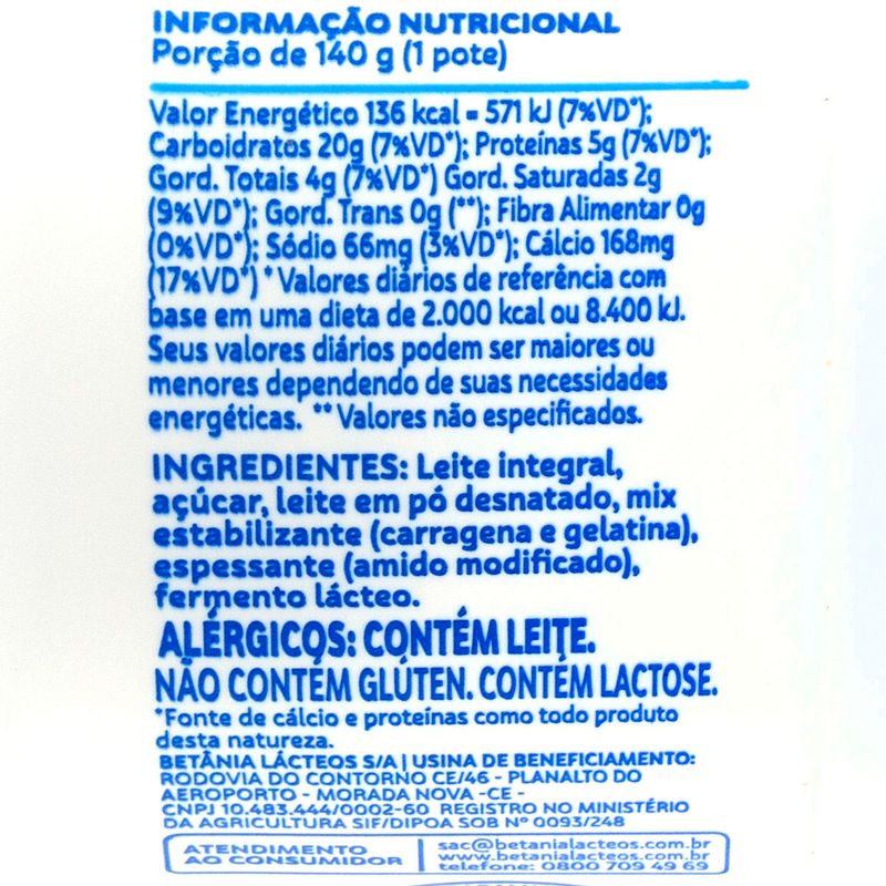 Coalhada-Integral-Betania-Pote-140g