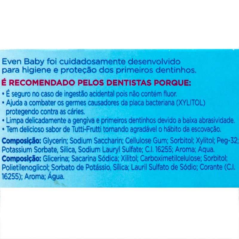 Creme-Dental-Tutti-Frutti-Even-Baby-Caixa-50g