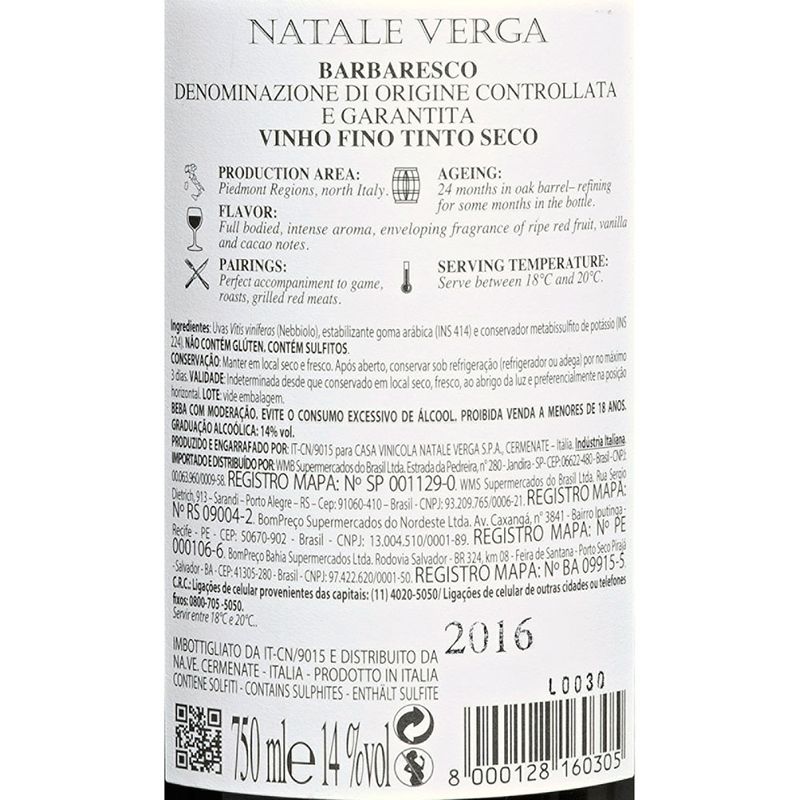 Vinho-Italiano-Tinto-Natale-Verga-Barbaresco-Garrafa-750ml-