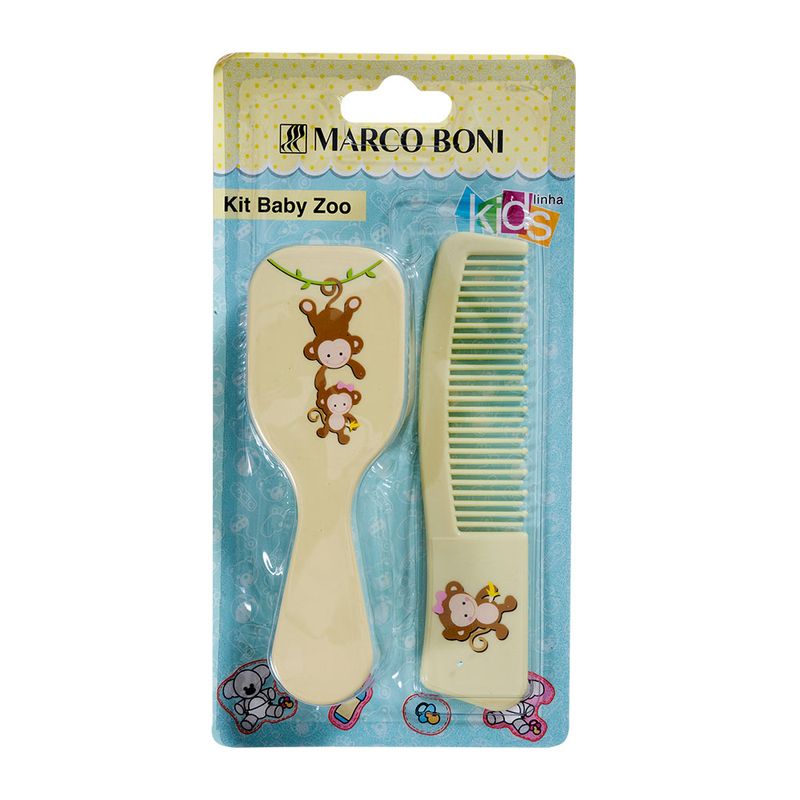 Kit-Escova---Pente-de-Cabelo-Baby-Zoo-Marco-Boni-Pacote-2-Unidades