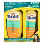 Kit-Shampoo-300ml---Condicionador-200ml-Niely-Gold-Oleo-de-Argan-Pos-Quimica-Caixa
