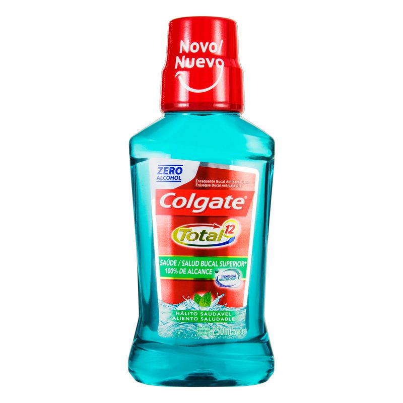 Enxaguante-Bucal-Antibacteriano-Zero-Alcool-Colgate-Total-12-Halito-Saudavel-Frasco-250ml