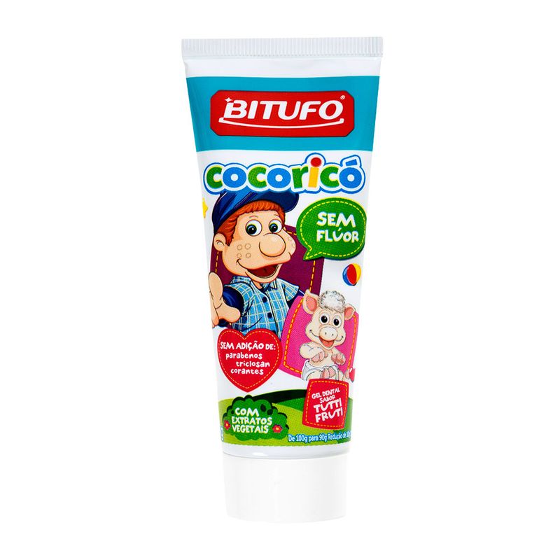 Gel-Dental-sem-Fluor-Bitufo-Cocorico-Bisnaga-90g