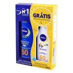 Kit-Protetor-Solar-Protect---Hidrata-FPS-50-Nivea-Sun-200ml-Gratis-Protetor-Solar-Sensitive-Kids-FPS-60-100ml