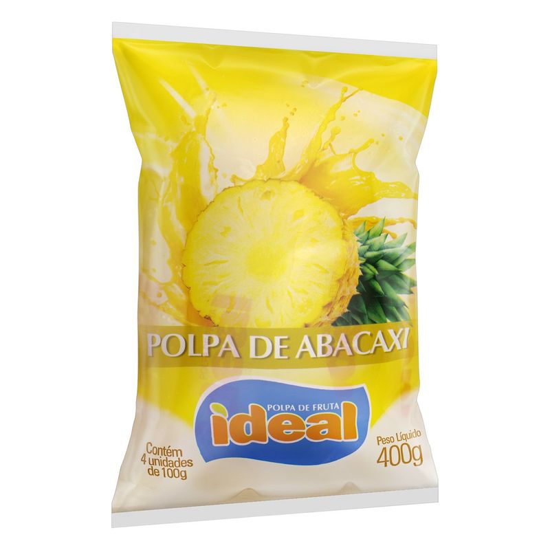 Polpa-de-Fruta-Abacaxi-Ideal-Pacote-400g-4-Unidades