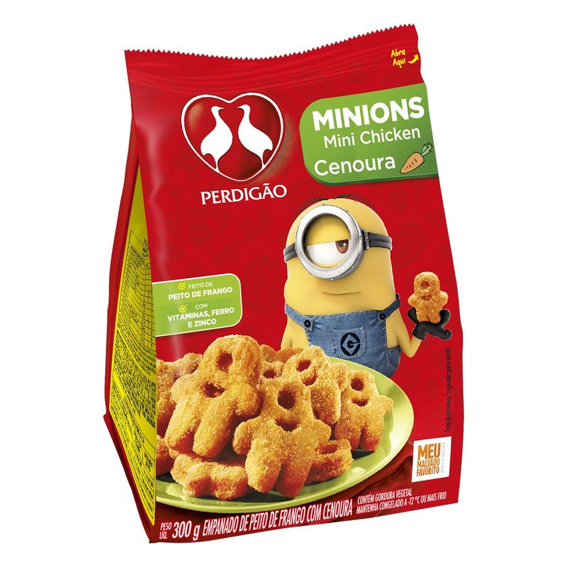 Empanado-de-Frango-Cenoura-Minions-Perdigao-Mini-Chicken-Pacote-300g
