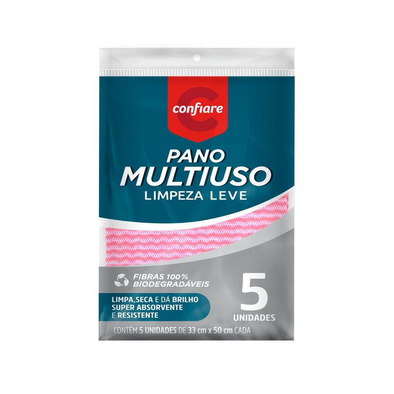 Pano-Multiuso-Limpeza-Leve-Confiare-33cm-x-50cm-Pacote-5-Unidades