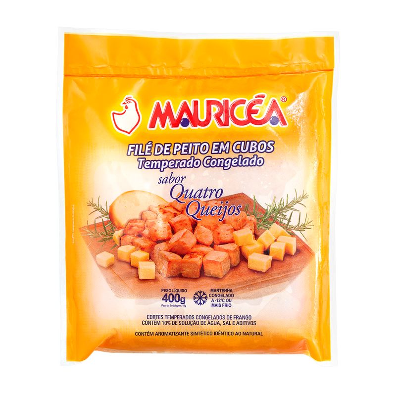 File-de-Peito-em-Cubos-Congelado-Temperado-Quatro-Queijos-Mauricea-Pacote-400g